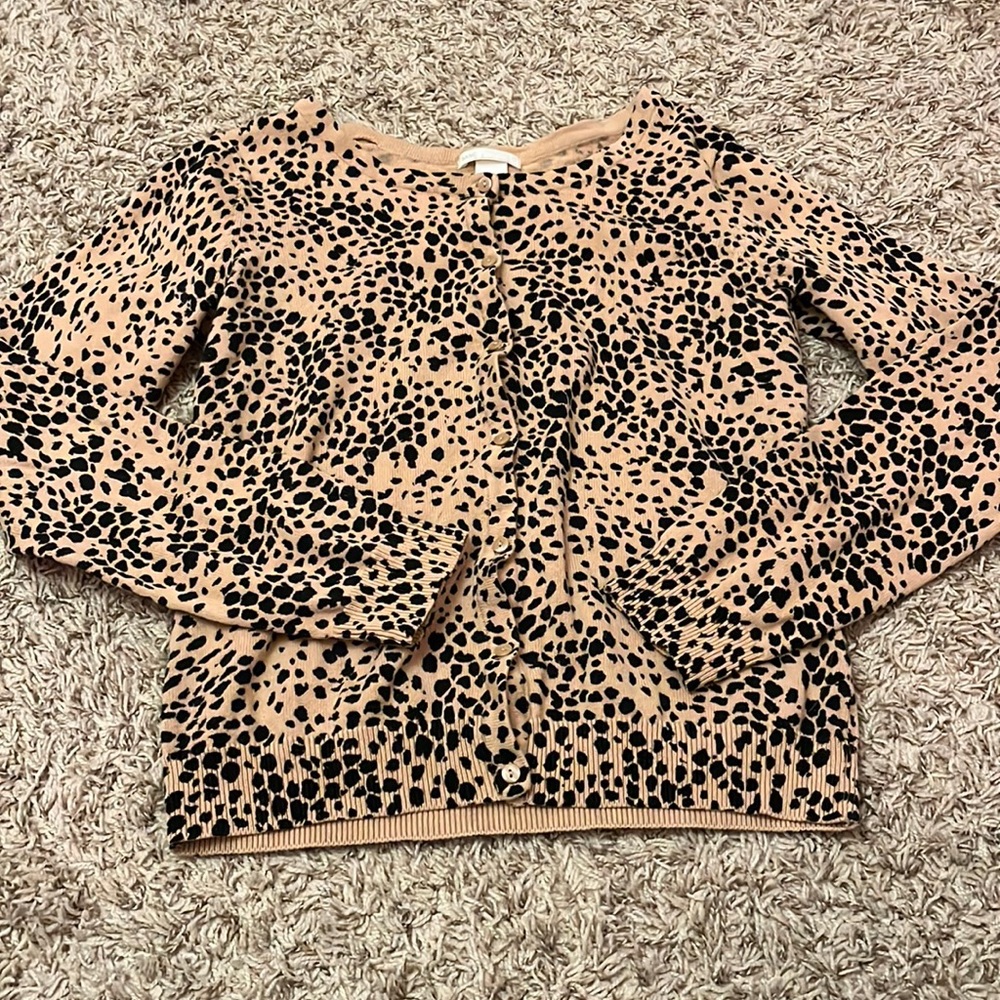 H&M cheetah print cardigan button up long sleeve